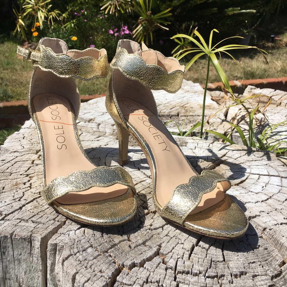 Gold Sole Society High Heel Sandals sz 7